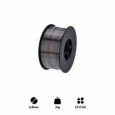 Drát svařovací FLUX - 0.8mm, 1kg, Metoda: MIG (Flux / FCAW), Průměr cívky: 100 mm, Vnitřní průměr: 17 mm
