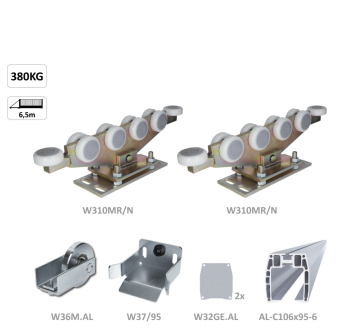 Samonos do 350 kg/6,5 m, profil 95 x 106 mm, hliník