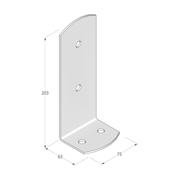 Pätka stĺpika 75x63x200mm, 3mm pozink