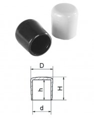 Vonkajšia krytka plastová d-3,9, H-8,9, h-7,5, D-5,0mm