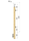 Dřevěný sloup, boční kotvení, výplň: sklo, koncový, pravý, vrch pevný (40x40mm), materiál: buk, broušený povrch s nátěrem BORI (bezbarvý)