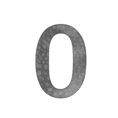 číslo domové 0, 120x80x3mm zdobené, bez povrchovej úpravy