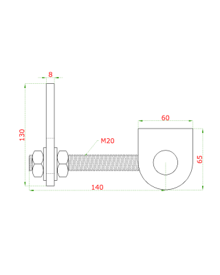 Nerezový pant nastavitelný M20 s kotevní deskou, otevírání 180°, broušená nerez K320 / AISI304