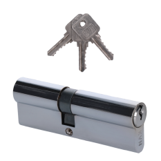 Cylindrická vložka EURO 40/50mm, niklová, 3 klíče, šroub M5x65mm