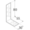 úhelník nastaviteľný 80x55x30mm, 2,0mm, pozink, diery 5mm-10ks, díry 6,5/48,5mm-1ks, 8,5/21,5mm-1ks