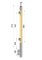 Dřevěný sloup, boční kotvení, výplň: sklo, levý, vrch pevný (40x40mm), materiál: buk, broušený povrch s nátěrem BORI (bezbarvý)