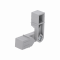 Plastová spojka - pohyblivý rohový kus vhodný do profilu veľkosti 20x20x1.5 mm, polohovateľný až na 270˚