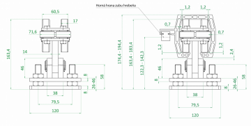 Hliníkový set bez profilu pro samonosný systém (2xW38M.AL, 1zW36M.AL, 2xW32M.AL, 1xW37/95)