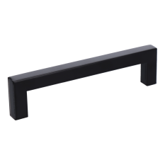 Nerezová úchytka (madlo) pro rozteč 128mm (140x128mm madlo 12x12mm, výška 32mm), dutá, barva: černá, nerez K320 /AISI304, balení obsahuje šrouby